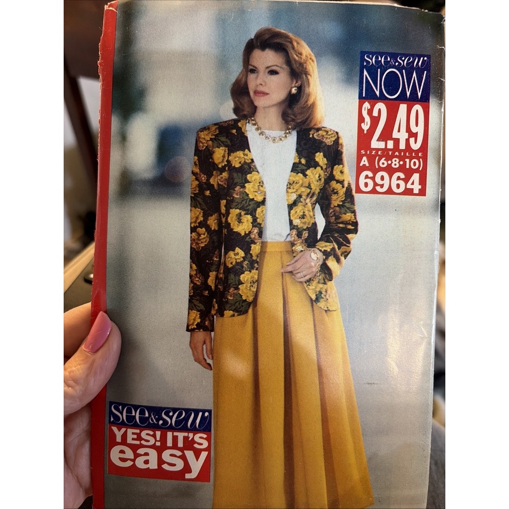 Vintage 1993 Butterick See & Sew Outfit Sewing Pattern 6964 Size 6-10 Uncut